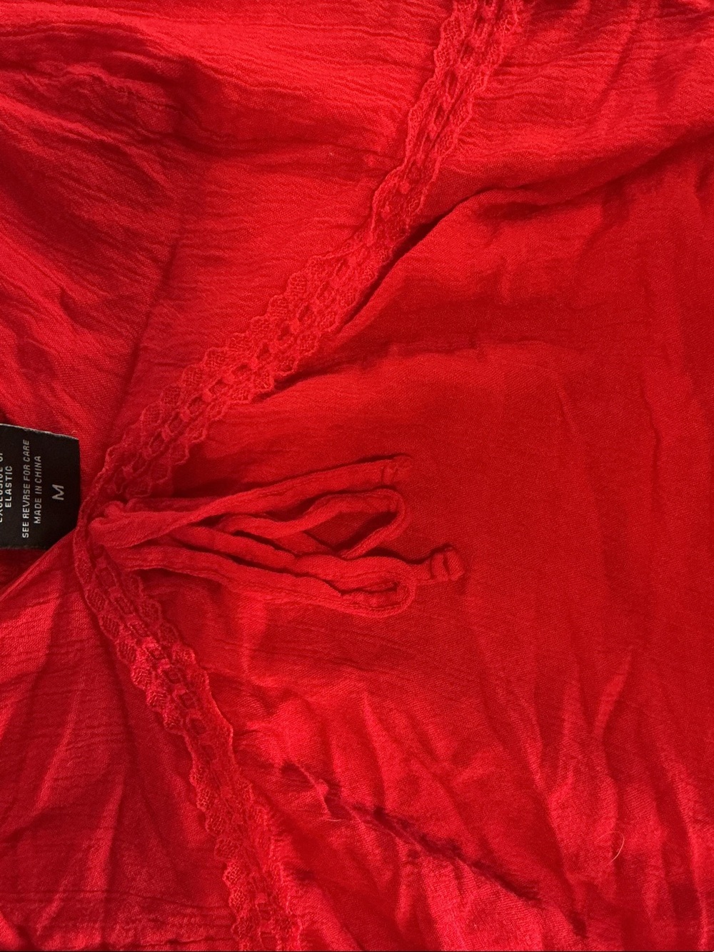 Hot Topic Red Ruffle-Strap Tie-Front Camisole - Picture 6 of 6